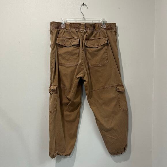 Old Navy Balloon Cargo Pants Size XL High Rise Brown Utility - Picture 2 of 9